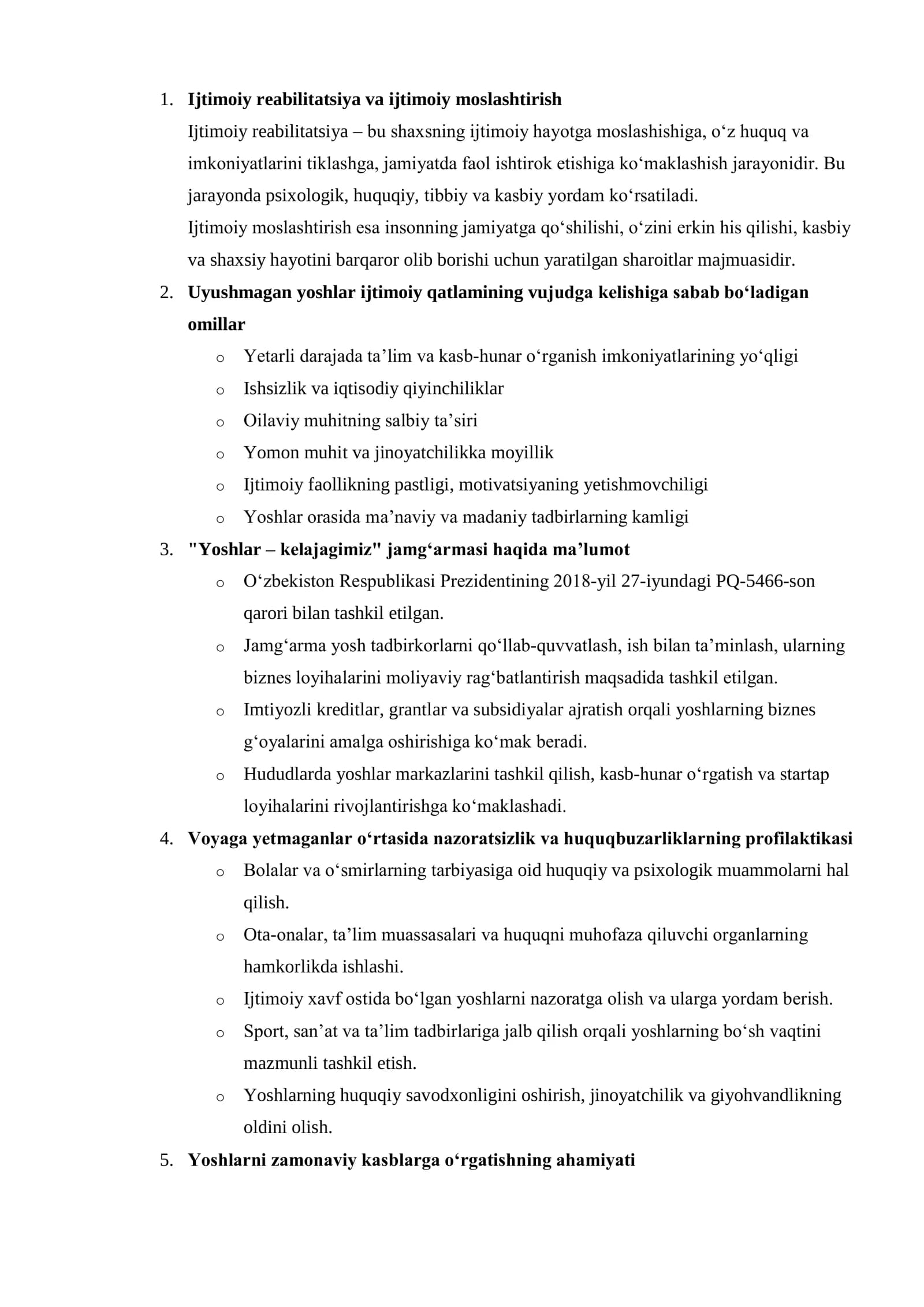 Yoshlar yetakchisi  suhbat savol javoblari bilan