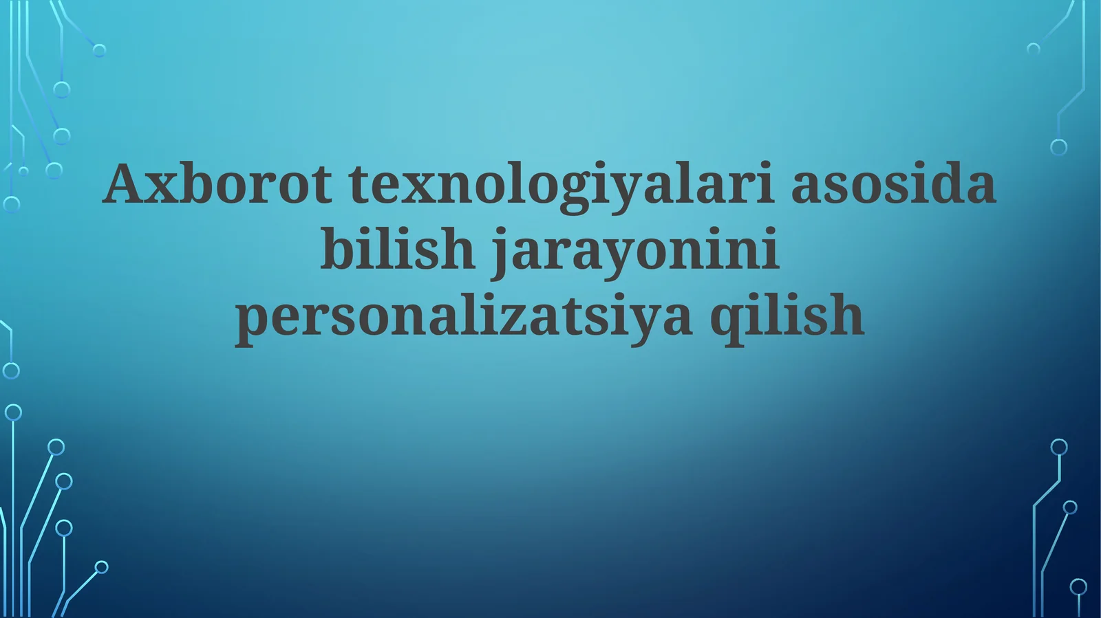 Shaxsiylashtirilgan Ta'limning Kelajagi