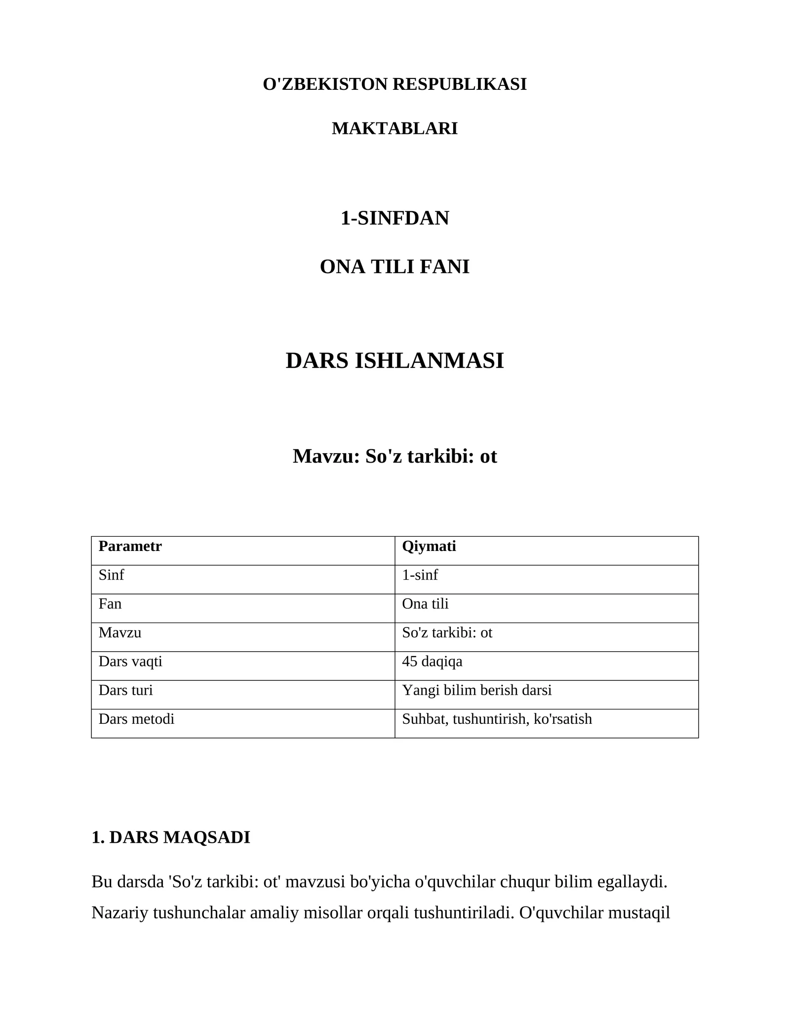 So'z tarkibi: ot