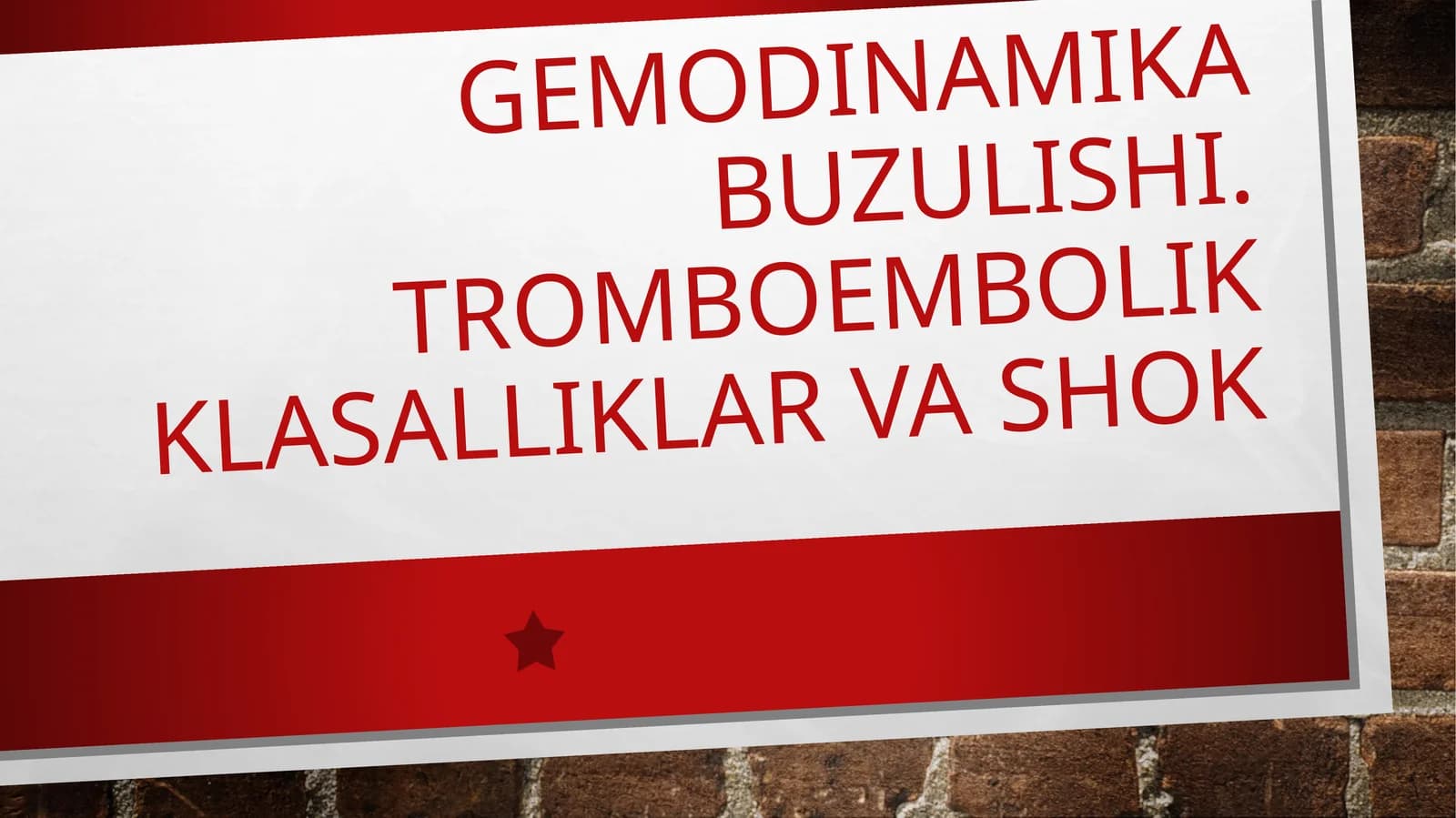 Tema:Gemodinamika buzulishi