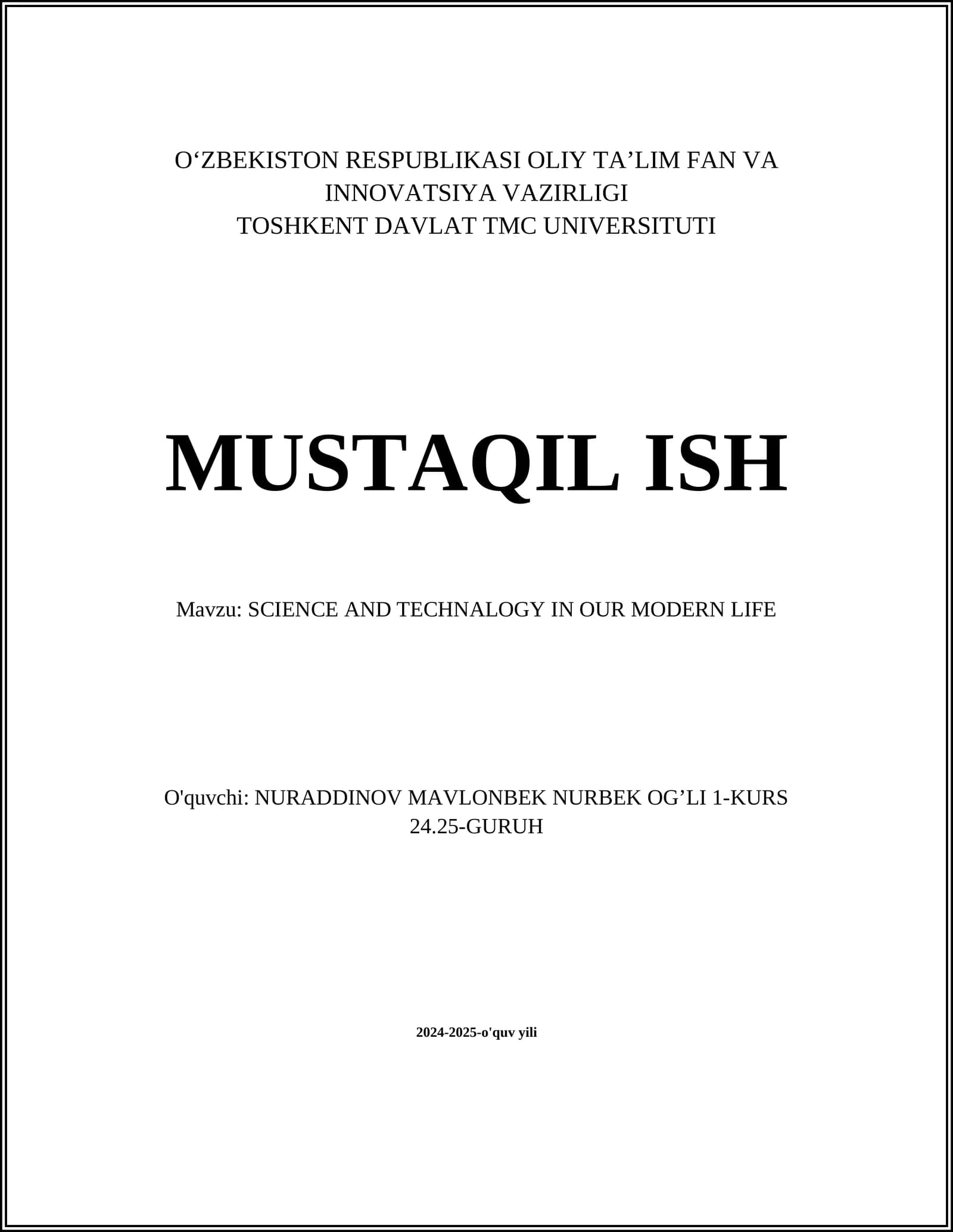 Zamonaviy axborot texnologiyalari