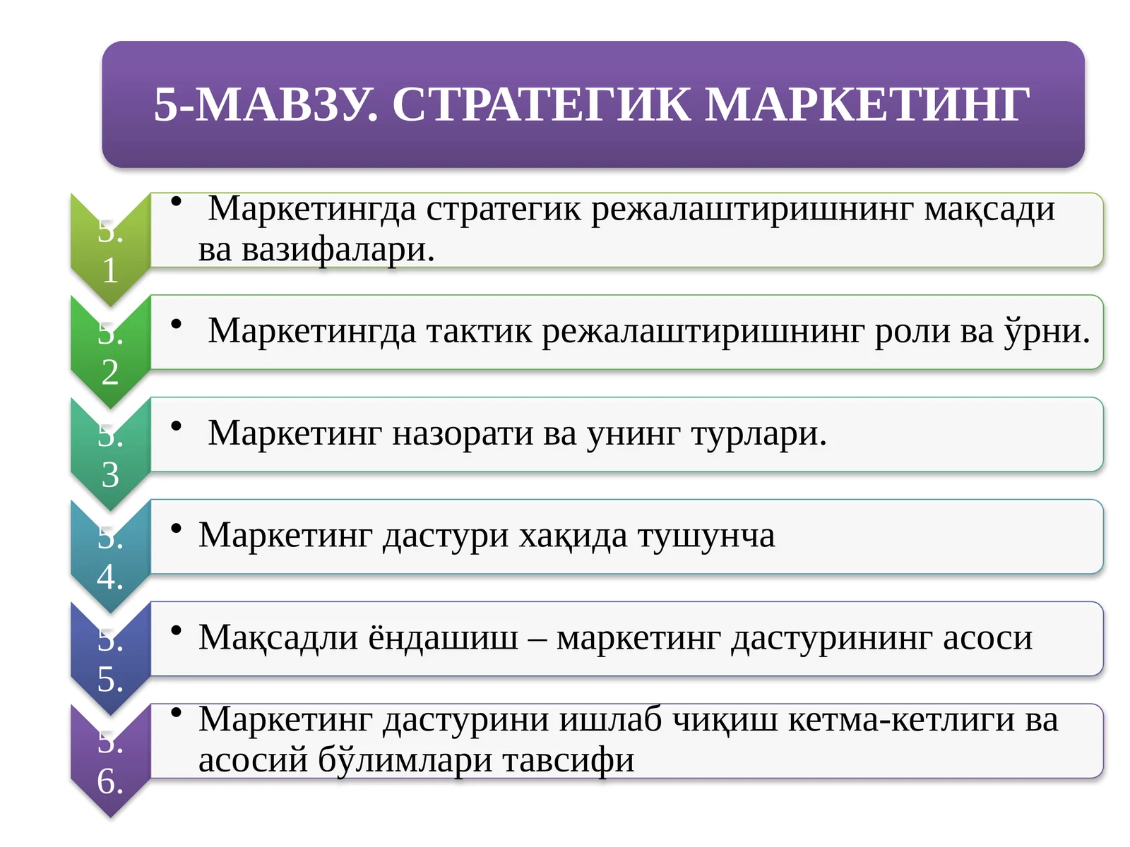 СТРАТЕГИК МАРКЕТИНГ Корхона стратегияси боскичлари